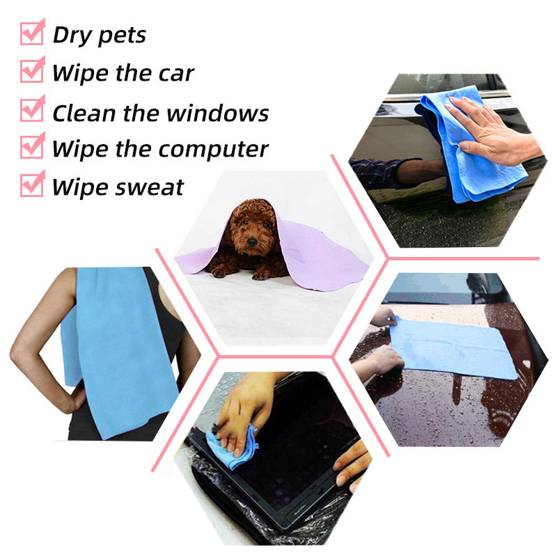 Soft Absorbent Deer Skin Towel for Pets and Cars