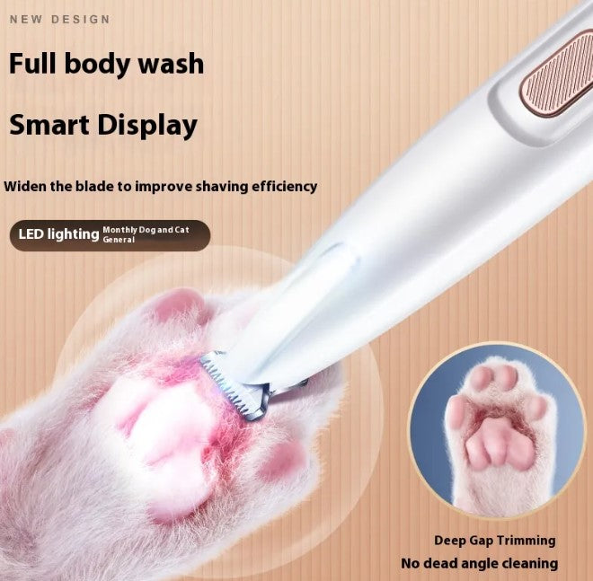 Pet Paw Trimmer with LED Light – Precise, Quiet & Waterproof