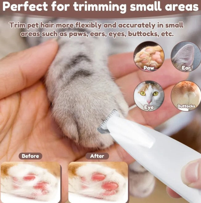 Pet Paw Trimmer with LED Light – Precise, Quiet & Waterproof
