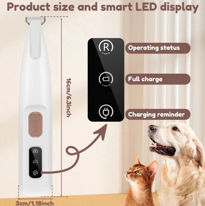Pet Paw Trimmer with LED Light – Precise, Quiet & Waterproof